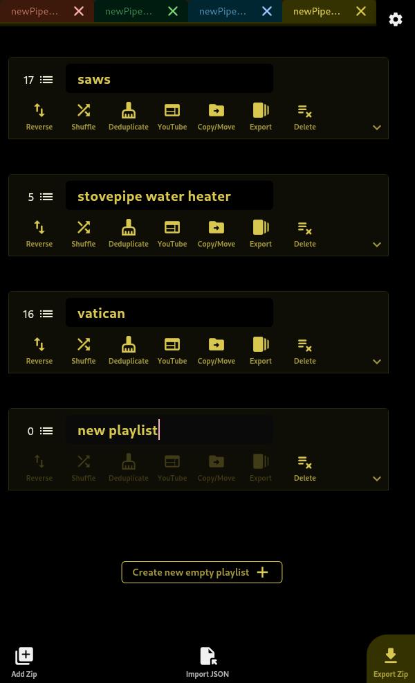 Create new playlists