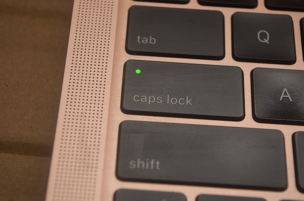 Capslock button with LED indicator