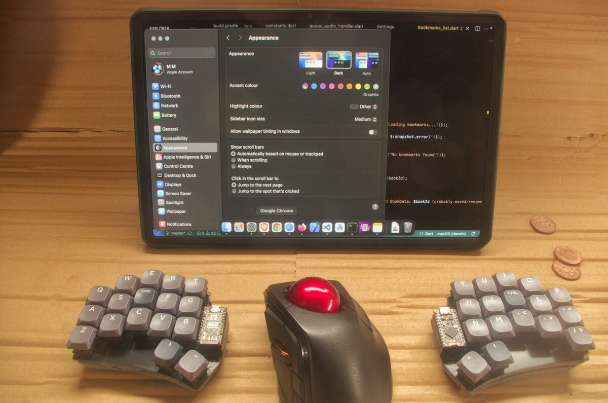 Remoting into MacOS with S8 tablet, trackball and split keyboard