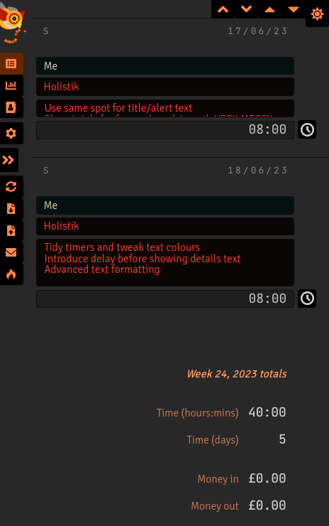 Worksheet: Time entry