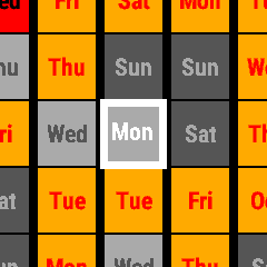 View: Days, Theme: Warm