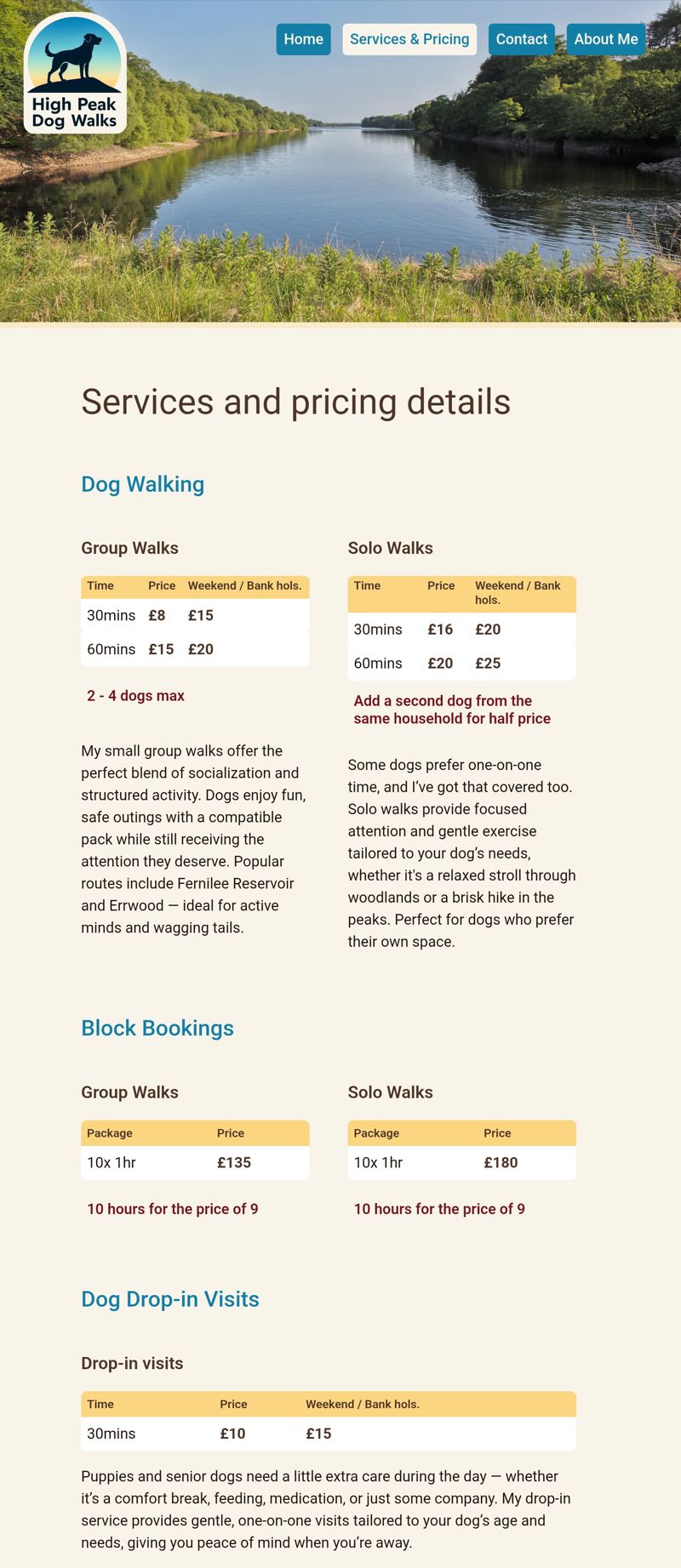 Services and pricing