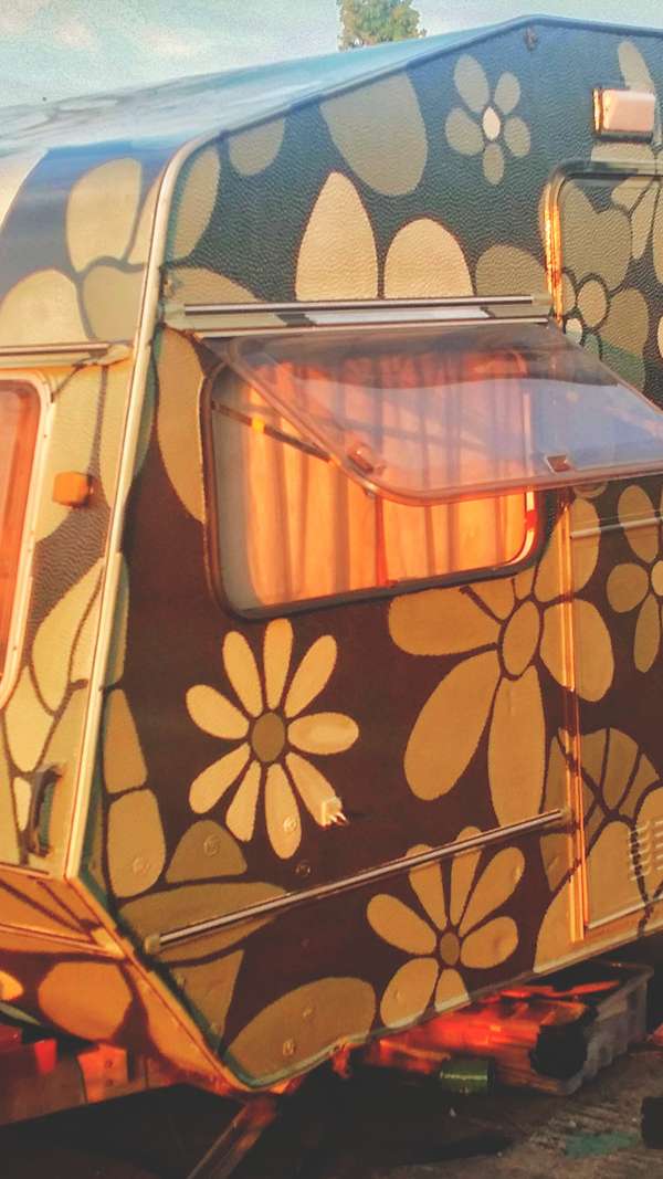 Painted caravan